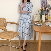 대박난박양 도트 브이넥 프릴 원피스