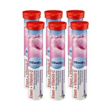 Mivolis Iron + vitamin C Effervescent Tablets 독일 미볼리스 발포 철분 + 비타민 C 20정 6팩