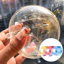 초강력 양면 컬러 투명 실리콘 테이프 풍선 만들기 말랑이 공 볼 불기 놀이 인형 공예 세트 공기펌프 반짝이 파츠 장난감, D sps195