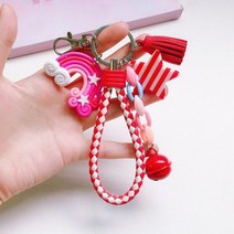인형키링 큐티 나무 가방 굿즈 제작 캐릭터 열쇠 키홀더 고리 가죽, Red1