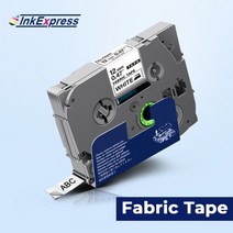 12mm 패브릭 테이프 교체 형제 fa3 fa3r fa231 fa4 fa241 label tape fabric iron on label compatible brother pt, 흰색 바탕에 검정색, 18mm