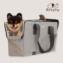 리토토 강아지 고양이 애견 이동가방 기내용 가방, 애쉬그레이