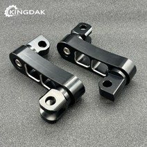 오토바이 조정 가능한 승객 footpegs 고속도로 못 클램프 지원 확장 브래킷 harley honda yamaha에 대한 범용 적합, Black Chrome