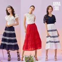 [최초가 99000원] ANNA SUI 아뜰리에 자수 코튼 스커트 1종