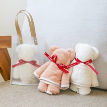 답례품 곰돌이 수건 타올 선물 2color [캐릭터 어린이집 친구 생일선물 단체 선물용 포장], 1. 화이트