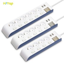 하이탭 국산 USB 개별 접지 멀티탭 4구 5구 6구 1.5M 3M 안전카바 2개증정, 하이탭 USB개별멀티탭 5구
