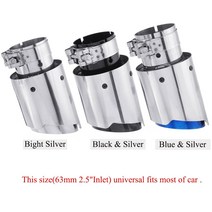 63mm-89mm 크롬 배기 머플러 파이프 팁 노즐 범용 혼다 BMW 아우디, 은