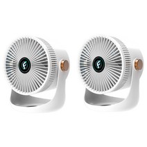 SOBE 1+1 미니 무선 선풍기 4단 자동회전 대용량 배터리, 화이트