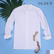 올젠 올젠(OLZEN) 코튼 헨리넥 스트라이프 이지 케어 셔츠 ZOA2WC1308 LBL