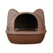 [디작소]고양이 하우스형 화장실 배변통 브라운 점보, 단일속성