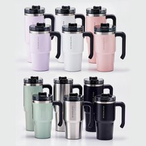 오슬로 리블로 스텐 손잡이 텀블러 / 대용량 벤티 보온보냉 뚜껑&빨대 보온병, 900ml, 화이트