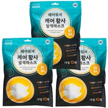 에어워셔케어 황사방역마스크 kf94 대형 화이트 10매입 새부리형마스크, 10매x3개