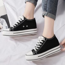 5cm 키높이 통굽 캔버스 여자 무지 스니커즈 10대여성