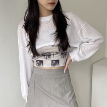 포레스트 린넨 볼레로 크롭 티셔츠