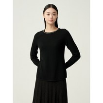 올리비아로렌 아울렛 이월 겨울 진주장식 조직감 풀오버 VOCBLXW9131