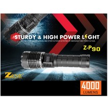 충전 LED랜턴 4000루멘 C타입충전 18650베터리 고출력 최신모델 제스트 Z-P90, 하이루멘스 플래시라이트 Z-P90