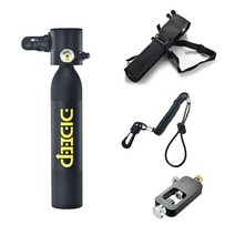 수중스쿠터 수중촬영 스쿠버장비 05 미니 스쿠버 다이빙 실린더 산소 탱크 세트 스노클링 호흡 장비용 호흡기 에어 핸드 펌프, Set B(Black)