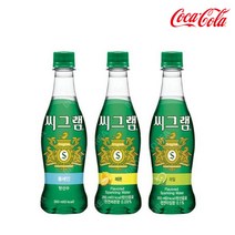 코카콜라 씨그램 350ml X 24펫 라임 레몬 피치 플레임 자몽 음료 탄산수 에이드 사이다, 0814-038)씨그램 플레인350mX24펫