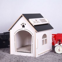 원목 강아지집 애완 동물 강아지 목조 주택 개집 사계절 유니버설 조립 고양이 귀여운 분리형 용품, 01 No Door A_02 M(51x39x52cm)