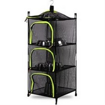 노마드캠핑 캐비넷 사각 식기건조망 + 전용파우치 + 폴대, 라임, 5세트