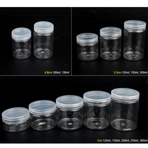 투명 플라스틱 소분원통(10p)슬라임 비즈 크림 수영장 아이크림 화장품통, 1개, 7cm - 200ml