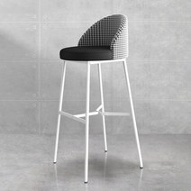 아일랜드 식탁벤치 의자 빠텐의자 체크, 65 하이 블랙 [화이트 피트]