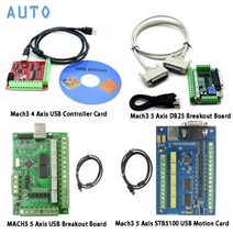 MACH3 브레이크 아웃 보드 100KHz USB DB25 STB5100 5 4 축 인터페이스 드라이버 스테퍼 모터 용 모션 컨트롤러 카드 조각