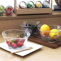 빙수 화채담기 좋은 일본산 아델리아 화채볼 3P세트, 레드플라워