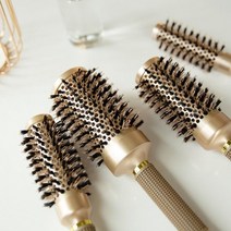 열전도 높은 드라이 헤어 롤 빗(4size) 고급 볼륨 고데기 두피 남자 브러시, 오렌지 소소(25)