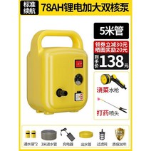 휴대용 워터펌프 스프레이 급수 펌프 세차 애견 샤워기, 78AH리튬배터리 듀얼펌프+5미터튜브 세트