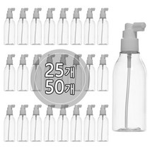 [50개묶음판매] 헤어스프레이 100ml 120ml 150ml 200ml 250ml 300ml 500ml 헤어미스트용기, 200ml(F) 투명용기, 흰색캡, 50개