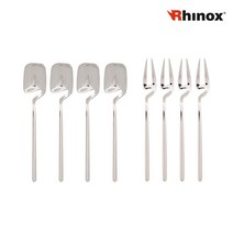 Rhinox 스텐 티스푼 포크 8종세트 스테인레스스틸 위생적걸이 선물용