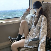 아우터 오버핏 니뽄스타일 루즈핏 겨울 기모 남방 빈티지 여성 모직 셔츠 칼라넥 빅사이즈