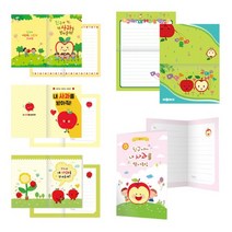 애플데이 카드 30매 10종 (중)10X15 사과편지 2단접지, 03