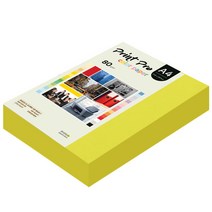 종이문화 프린트 프로 칼라 복사용지 No 08 브라이트옐로우 80g, A4, 500매