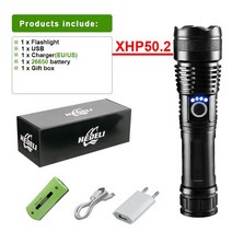100000 루멘 고출력 Led 해루질 손전등 후레쉬 XHP90 USB 충전식 18650 플래시 라이트 전조등 줌 토치 캠핑 차박 랜턴 조명 비상 상황, [02] B, [01] Black, [01] ZOOM