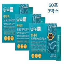 유유제약 원데이 프로바이오틱스 3g 60포 2개월분 포스트 바이오틱스 프리 17종 락토바실러스 가세리 람노서스 카제이 루테리 유산균 유산균대사산물 비타민D 아연 온가족, 3개, 180g