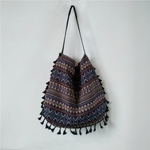뜨게가방 패딩백 에코백 퀄팅 백숄더백 새로운 빈티지 보헤미안 프린지 숄더 가방 여성 술 Boho 히피 집시