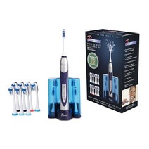 PURSONIC S500 초고전력 소닉 전기 칫솔 독 충전기 및 12개의 브러시 헤드 (밸류 팩)