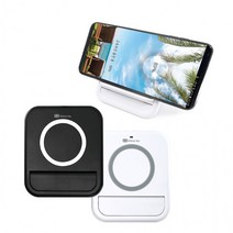 세르페즈 5V 나노 LED 무선충전패드 C타입 충전잭 휴대용 게임용 가정용 여행용 편리한 거치기능, 블랙