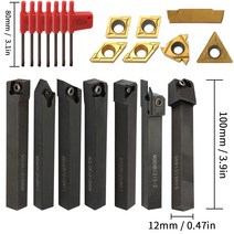 목공 트리머 보링기 21PCS 다기능 솔리드 카바 이드 삽입 선반 도구에 대 한 렌치와 홀더 보링, 한개옵션0