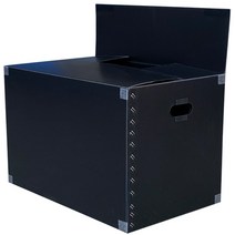 뉴프라테크 이사박스 5호(고급벨크로형)-5개묶음 [필라멘트 벨크로테이프 부착 박스] 포장 택배 수납 플라스틱, 검정