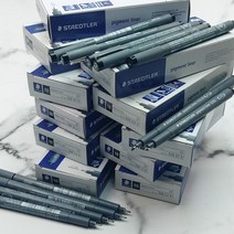 스테들러 ineliner pigment 블랙 1다스 모음 문구반점 꾸미기 캘리그라피펜 만화펜 sacoora500*5207730Ml, 0.3-2.0mm 사각 C2-9, 본상품선택
