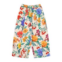 메종 망고스틴 키즈 여아 플라워 패턴 밴딩 와이드 팬츠(FW220027_BEIGE) KMM27GRPN008MU 멀티