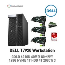 딥러닝 영상편집 워크스테이션 DELL T7920 GOLD 6210 128G NVME 1TB 4TB RTX2080Ti 11G 3개 텐서플
