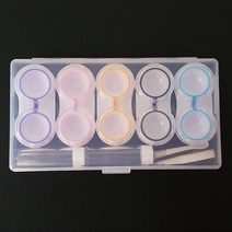 콘텍트 써클 렌즈 보관통 케이스 집게 제거기 렌즈통 5개 세트