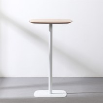 더스 아일랜드 식탁 높은 카페 홈바 테이블, 내츄럴/화이트다리