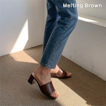 로즈블로썸 멜팅브라운 여성 데일리 사무실 통굽 슬리퍼 뮬 9color (8259175)