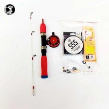 야외 겨울 빙어낚시 릴 세트 레드 옐로 얼음낚시대, 80cm 레드스틱+낚시선물세트