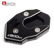 가와사키 Z900RS 2017 용 오토바이 액세서리 CNC 알루미늄 사이드 스탠드 확대기 플레이트 확장 패드 무, 02 Black